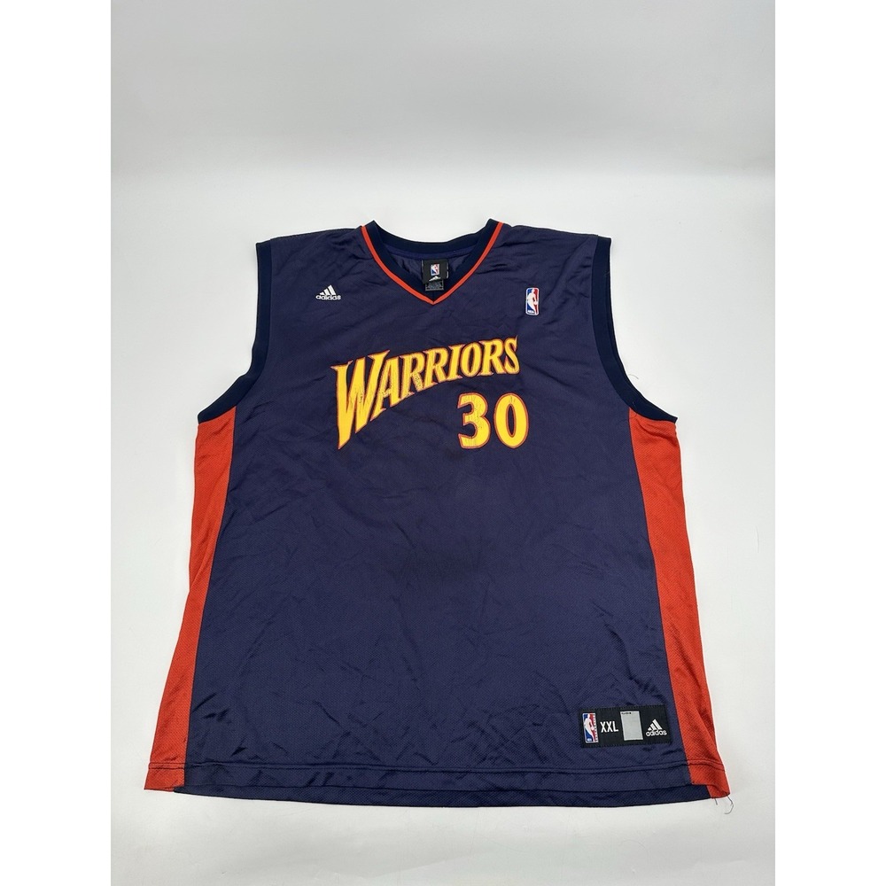 Adidas 2010 Golden State Warriors #30 Curry Blue Jersey Rookie Year Men's XL
